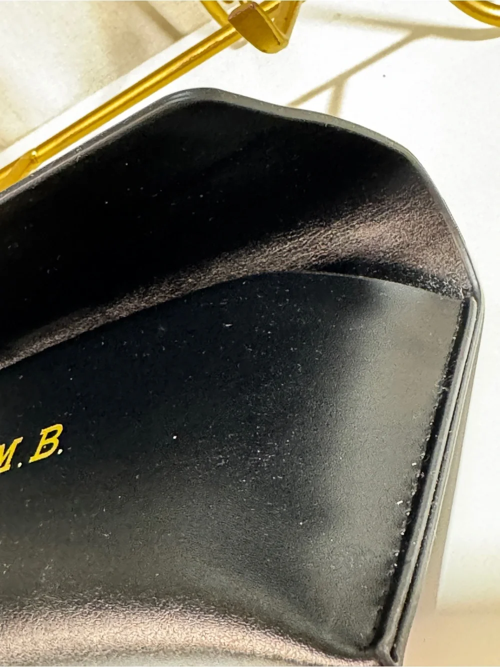 L.A.M.B. Black Embossed Leather Flap Sunglasses Case